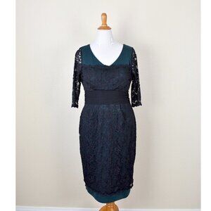 Kiyonna Lace Overlay Bodycon Dress - 1